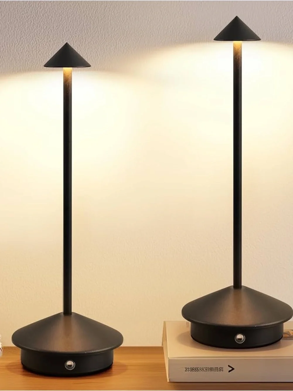 2 pack Modern Black LED Table Lamp - Sleek Minimal Design